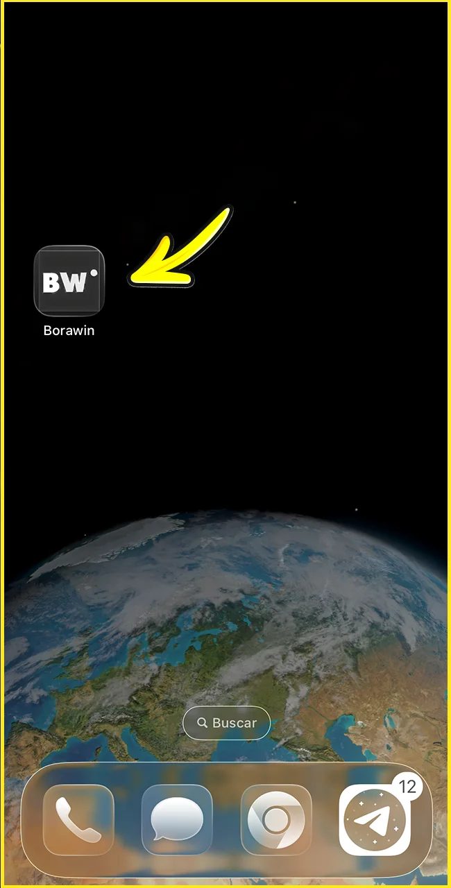 Abra o app oficial pelo ícone da BoraWin.