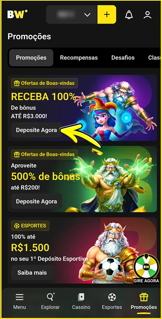 Ative recompensas exclusivas no site oficial da BoraWin.