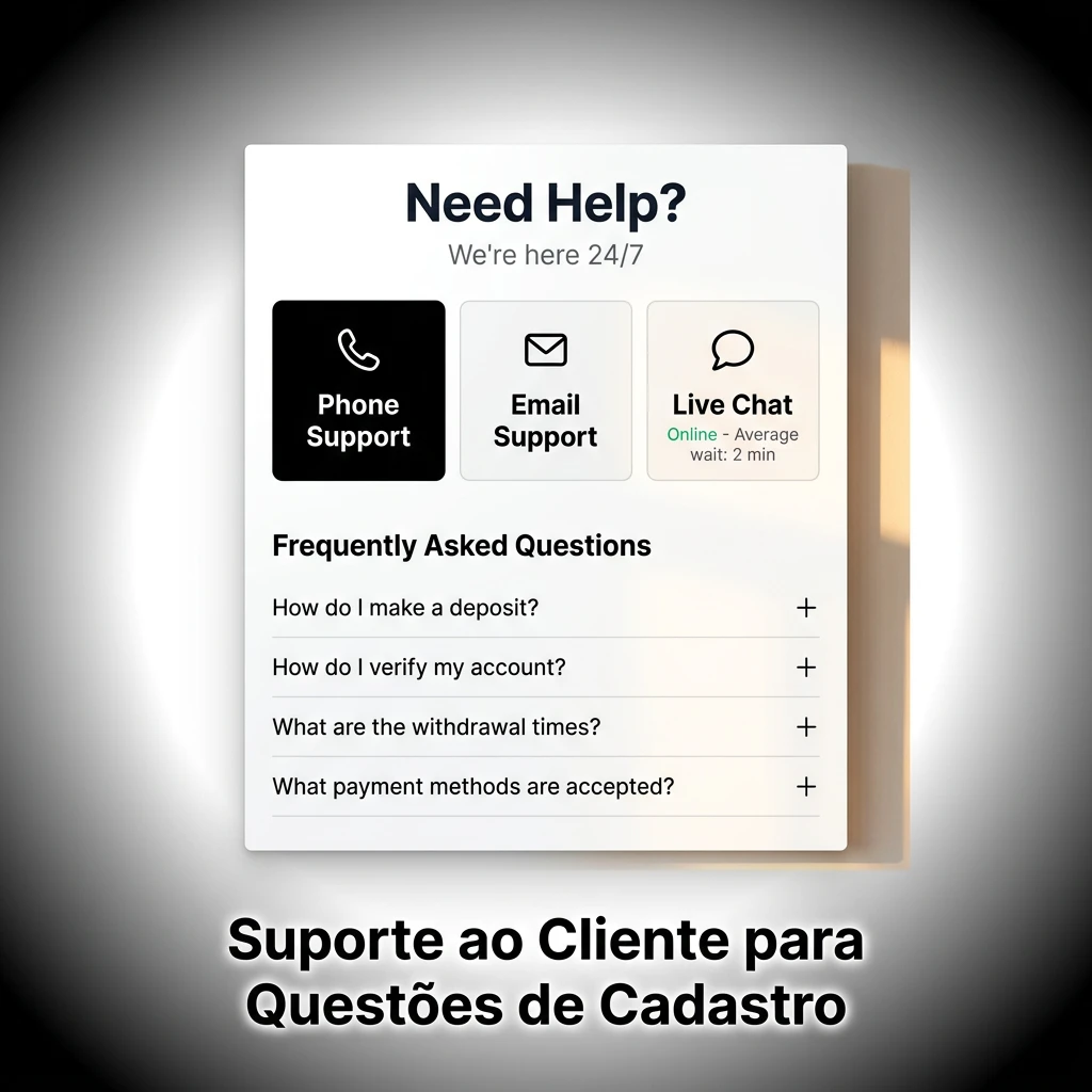 Suporte ao Cliente para Questões de Cadastro