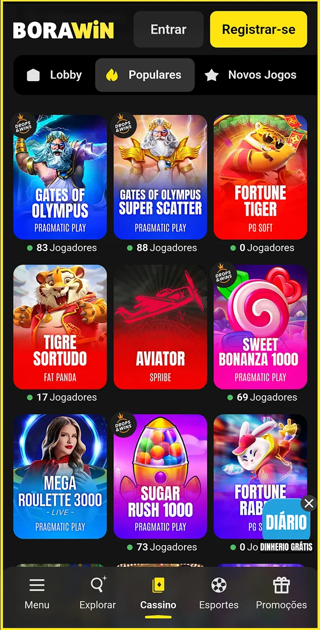 Jogue jogos de casino no site oficial BoraWin.