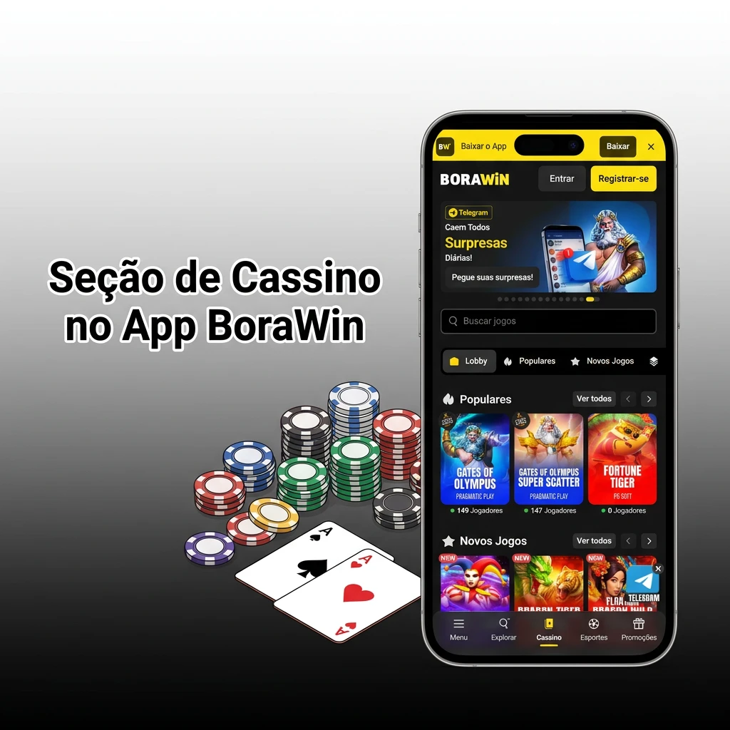 Seção de Cassino no App BoraWin