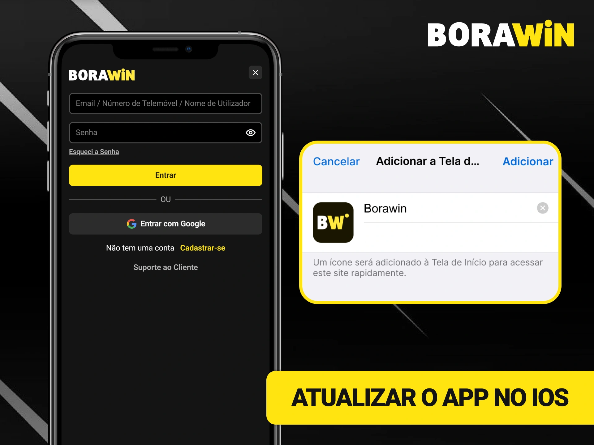 Garanta a atualização do App BoraWin no iOS e jogue sem interrupções.