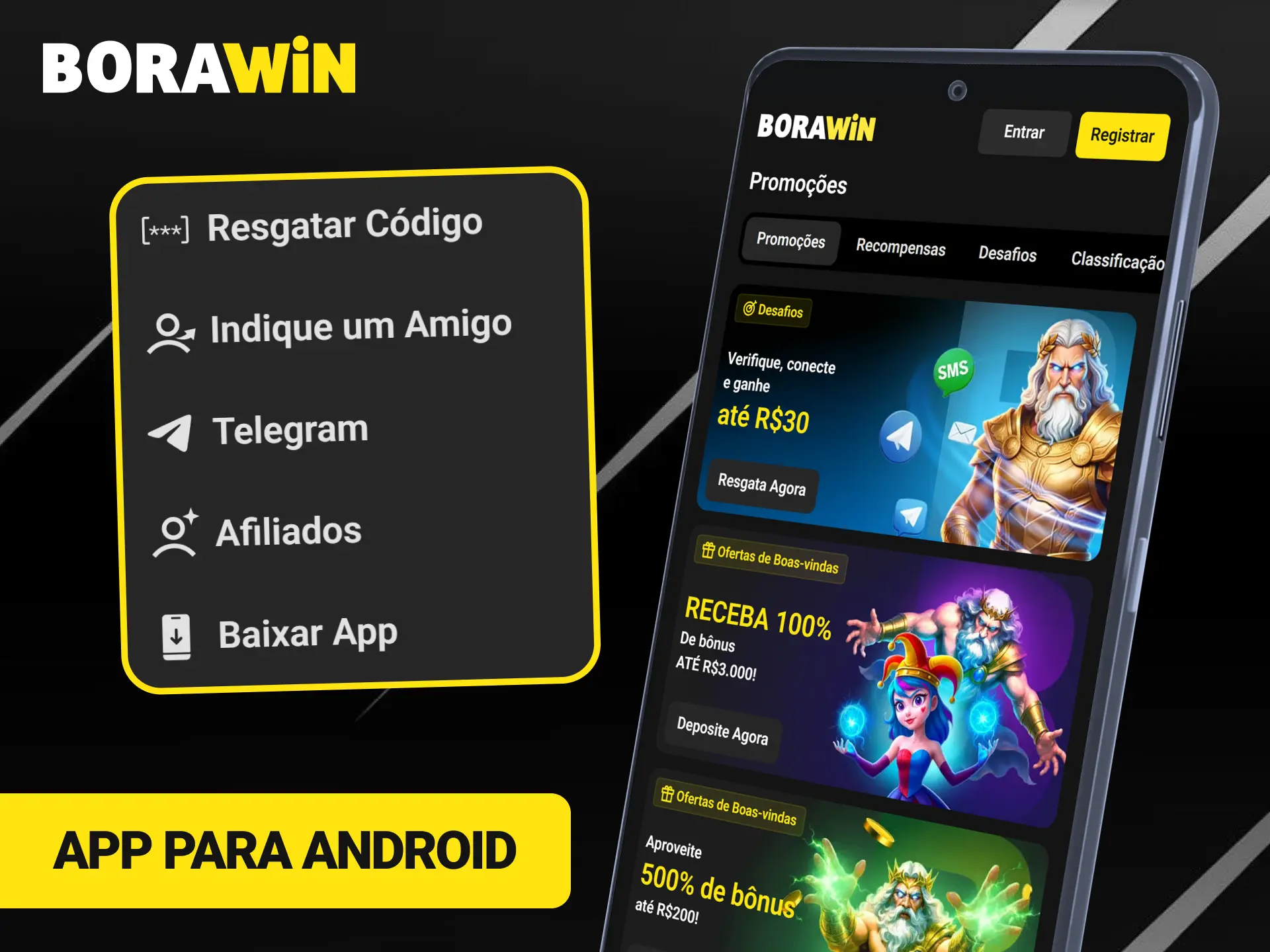 Baixe o App BoraWin Oficial para fazer suas apostas esportivas no Android.