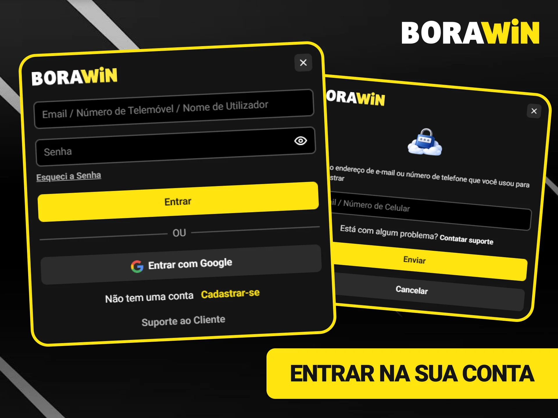 Faça login na sua conta BoraWin para aproveitar os melhores jogos.