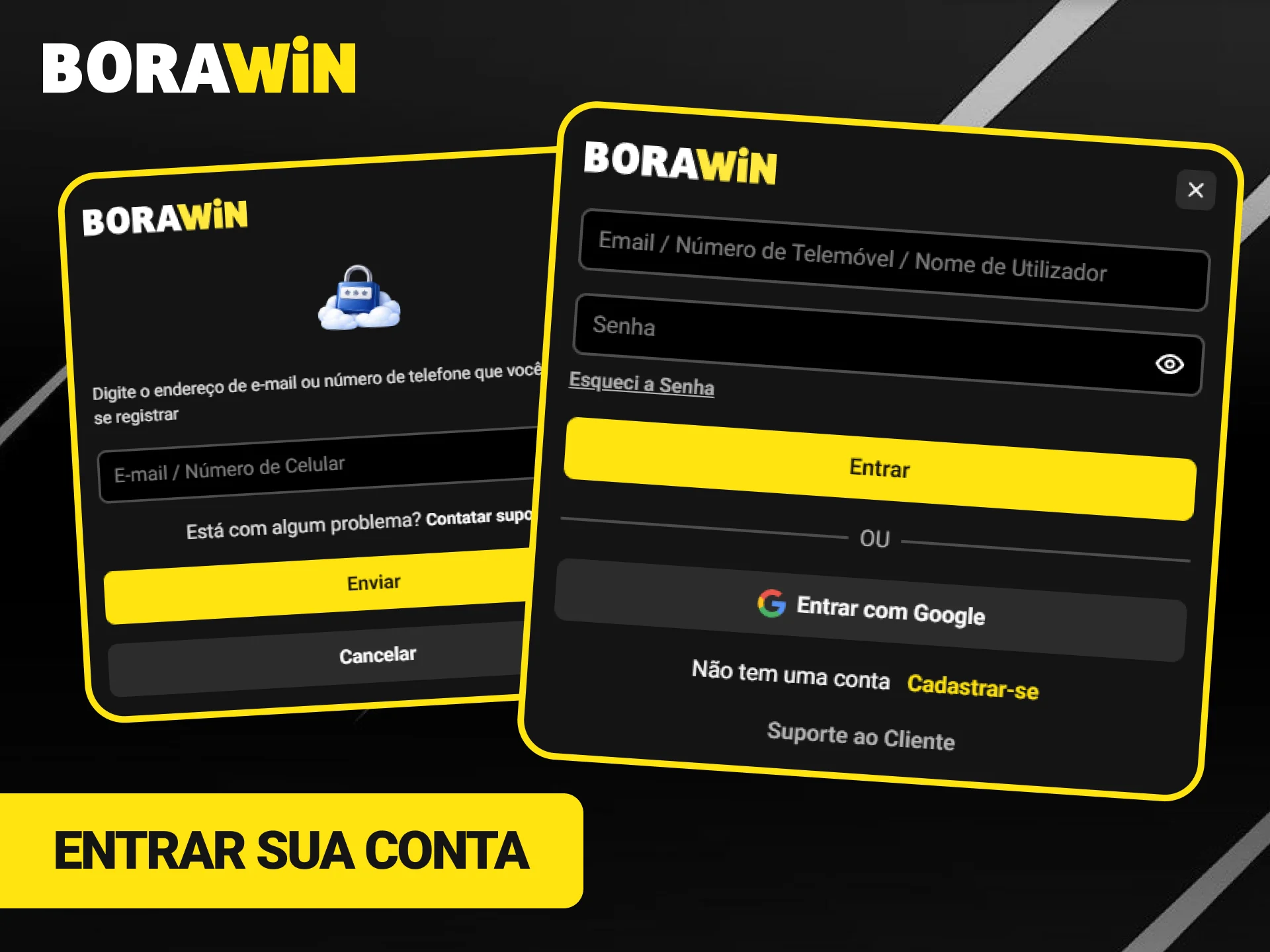 Faça login na sua conta BoraWin para aproveitar as apostas.