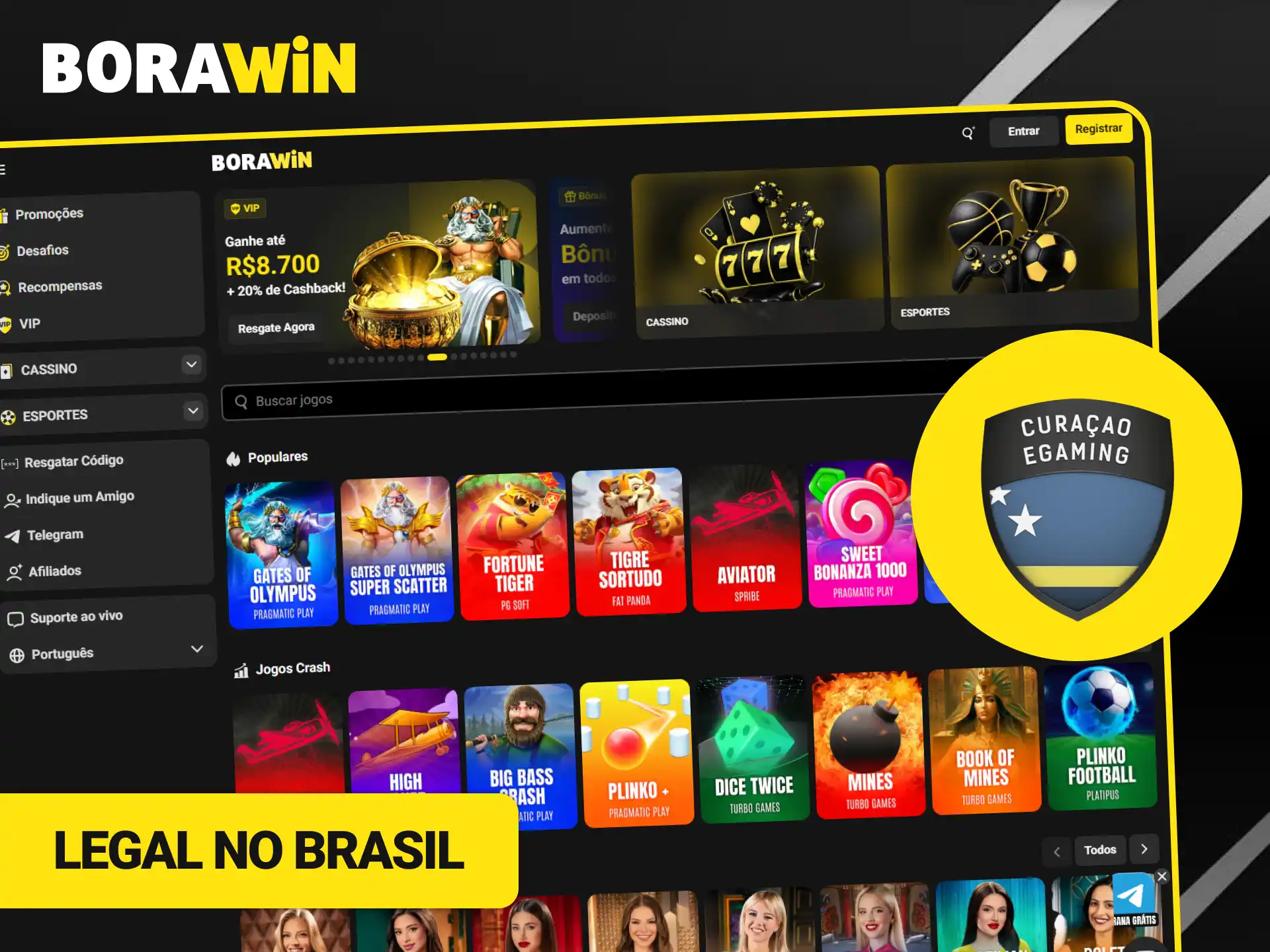 Descubra por que a BoraWin é legal e confiável no Brasil.