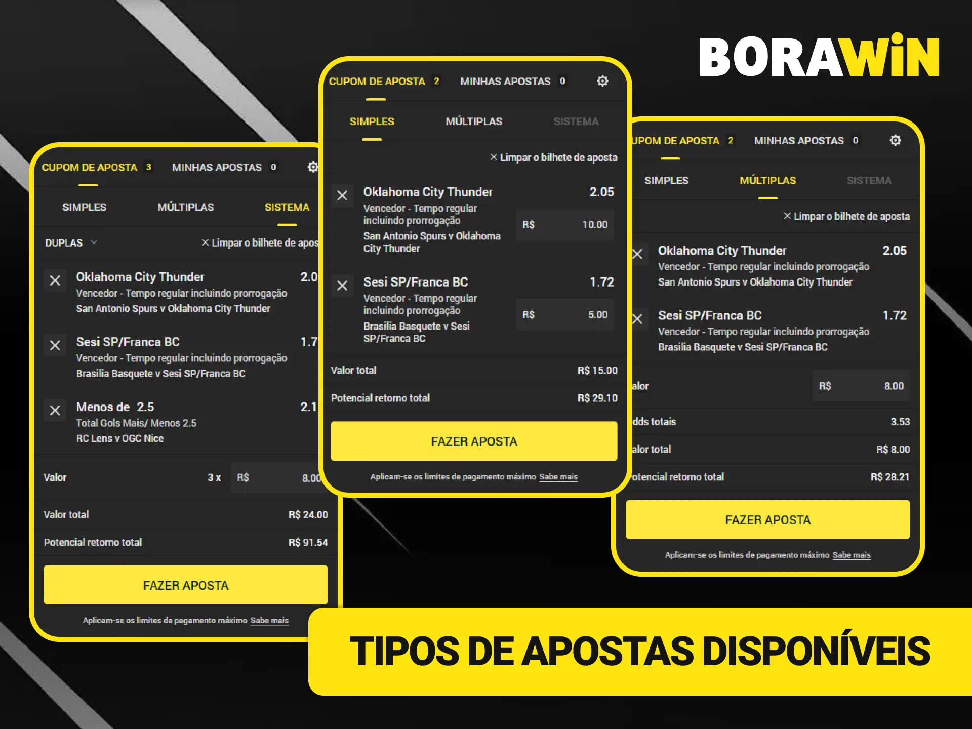 Explore a variedade de tipos de apostas disponíveis na BoraWin.